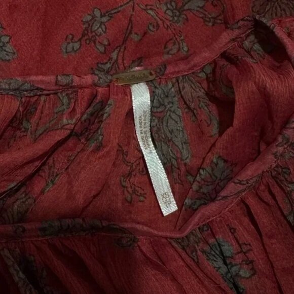 Free People Sunsetter Dress Red Floral Pattern Size XS - Picture 4 of 7